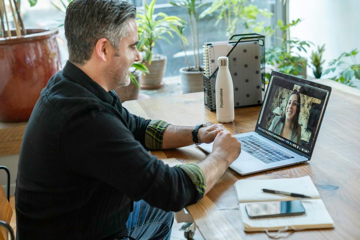 Freelancer on a video call, like Upwork identity verification